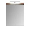 Hioshop AmandaMando spiegelkast 2 deuren incl verlichting donker eiken decor-