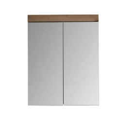 Spiegelkasten-Hioshop AmandaMando spiegelkast 2 deuren donker eiken decor- spiegelglas