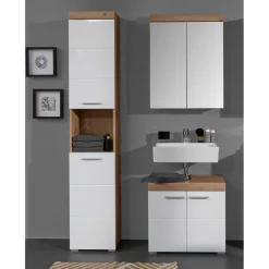 Spiegelkasten-Hioshop AmandaMando spiegelkast 2 deuren donker eiken decor- spiegelglas