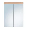 Hioshop AmandaMando spiegelkast 2 deuren licht eiken decor- spiegelglas