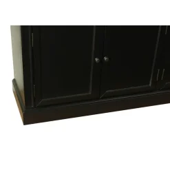 Buffetkasten-Hioshop Amaretta vitrinekast 4 deuren- zwart antiek gepatineerd Breedte 186