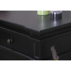 Buffetkasten-Hioshop Amaretta vitrinekast 4 deuren- zwart antiek gepatineerd Breedte 186