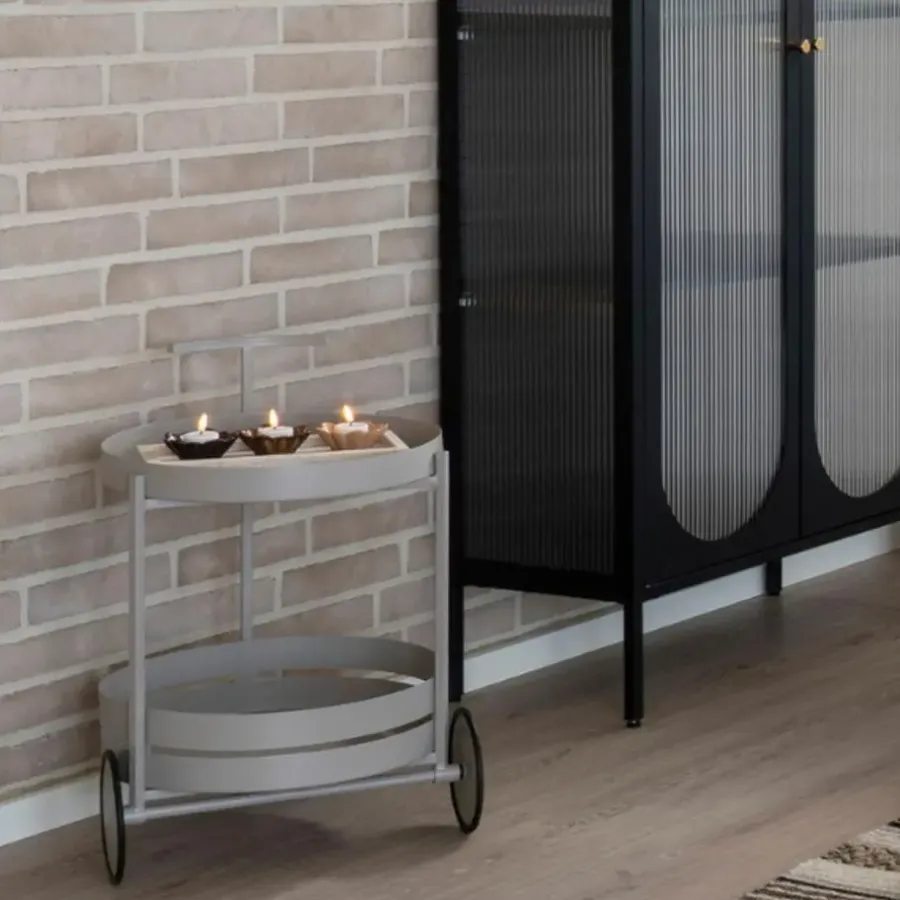 Trolleys-Hioshop Beja barwagen 2 planken grijs