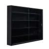 Buffetkasten-Hioshop Blacklava vitrinekast vitrinekast- 2 schuifdeuren zwart