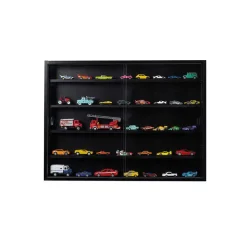 Buffetkasten-Hioshop Blacklava vitrinekast vitrinekast- 2 schuifdeuren zwart