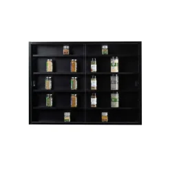 Buffetkasten-Hioshop Blacklava vitrinekast vitrinekast- 2 schuifdeuren zwart