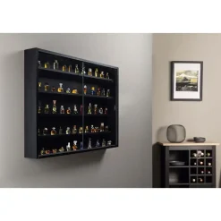 Buffetkasten-Hioshop Blacklava vitrinekast vitrinekast- 2 schuifdeuren zwart