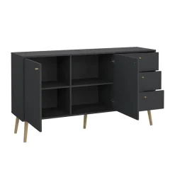 Dressoirs-Hioshop Bodo dressoir 2 deuren- 3 lades matgrijs