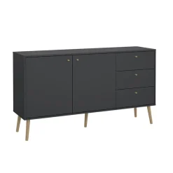 Dressoirs-Hioshop Bodo dressoir 2 deuren- 3 lades matgrijs