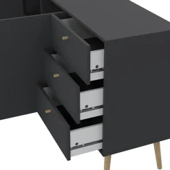 Dressoirs-Hioshop Bodo dressoir 2 deuren- 3 lades matgrijs