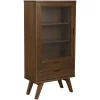 Buffetkasten-Hioshop Bristol vitrinekast 1 deur 2 lades 2 planken grijs