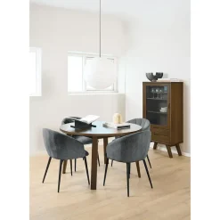Buffetkasten-Hioshop Bristol vitrinekast 1 deur 2 lades 2 planken grijs