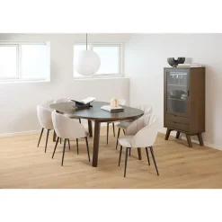 Buffetkasten-Hioshop Bristol vitrinekast 1 deur 2 lades 2 planken grijs
