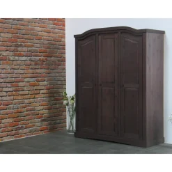 Kledingkasten|Kledingkasten-Hioshop Bruine 3-deurs kledingkast Rico