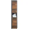 Hoge Kasten-Hioshop CancunIndy kolomkast 2 deuren- 1 open vak eiken decor- oud houten