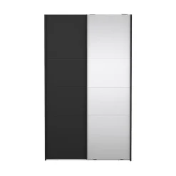 Hioshop Catania schuifdeurkast 2 deuren 120x200cm mat zwart