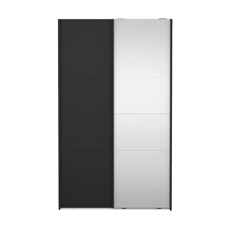 Hioshop Catania schuifdeurkast 2 deuren 120x200cm mat zwart