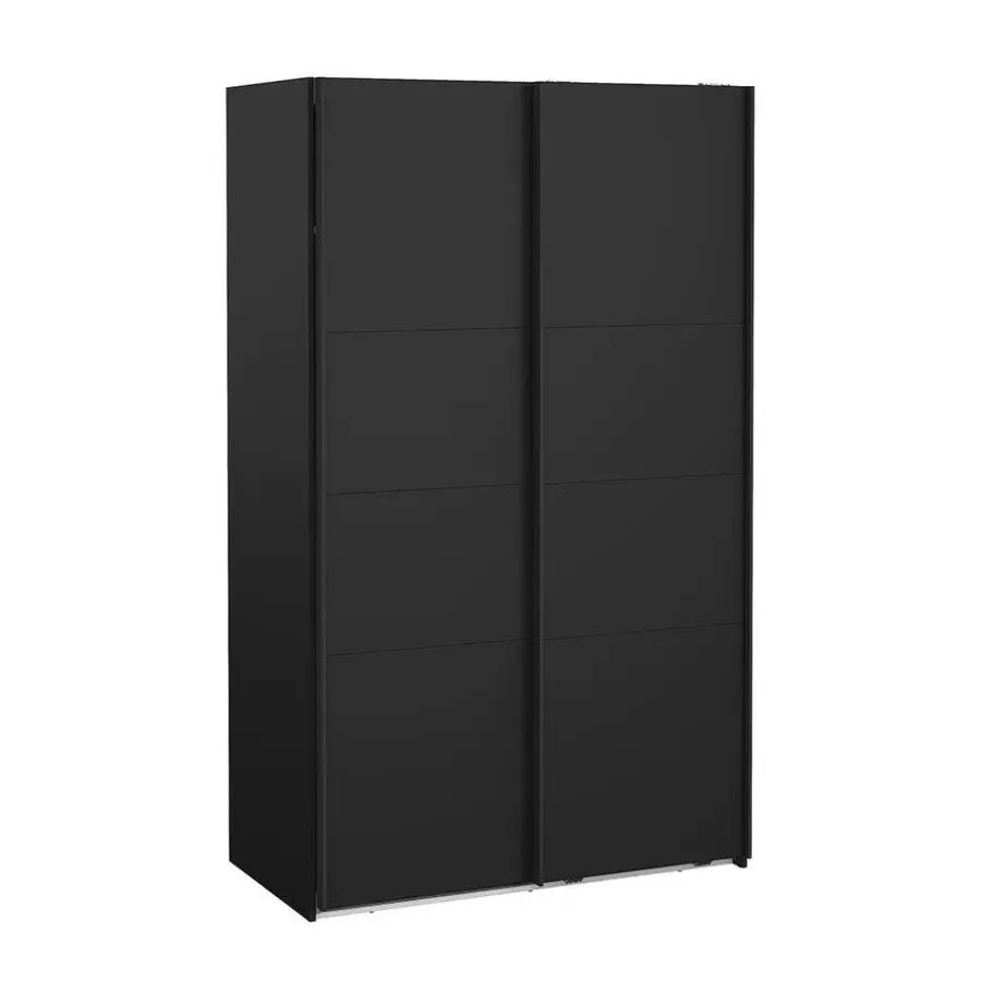 Hioshop Catania schuifdeurkast 2 deuren 120x200cm mat zwart