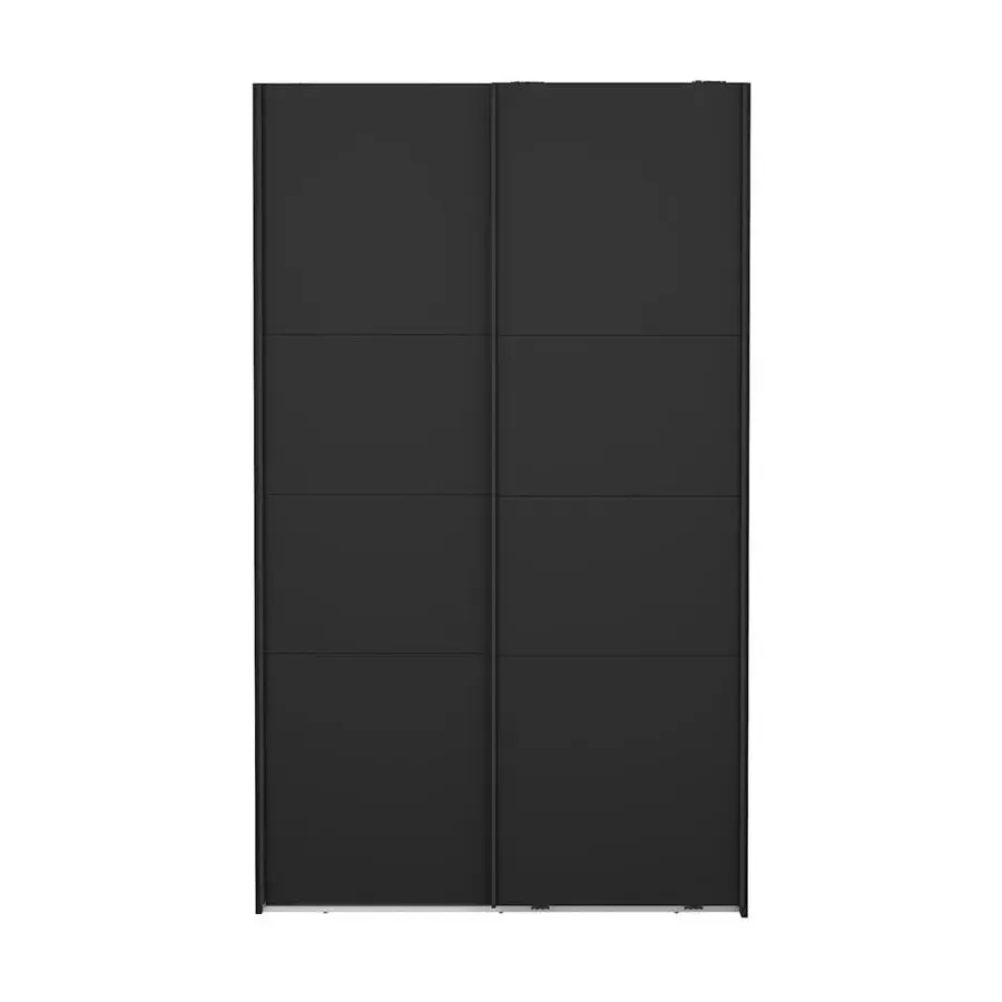 Hioshop Catania schuifdeurkast 2 deuren 120x200cm mat zwart