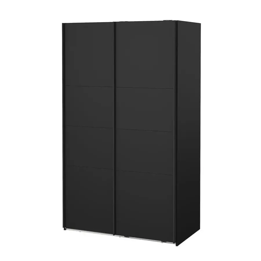 Hioshop Catania schuifdeurkast 2 deuren 120x200cm mat zwart