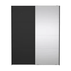 Hioshop Catania schuifdeurkast 2 deuren 180x220cm mat zwart