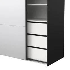 Hioshop Catania schuifdeurkast 2 deuren 180x220cm mat zwart