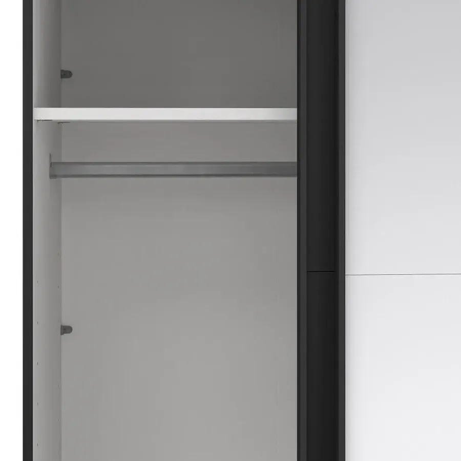 Hioshop Catania schuifdeurkast 2 deuren 180x220cm mat zwart