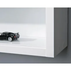 Hioshop Comit vitrinekast voor wandmontage- 2 glazen deuren wit