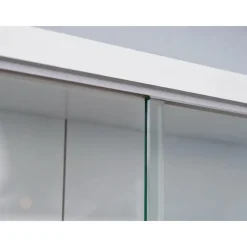 Hioshop Comit vitrinekast voor wandmontage- 2 glazen deuren wit