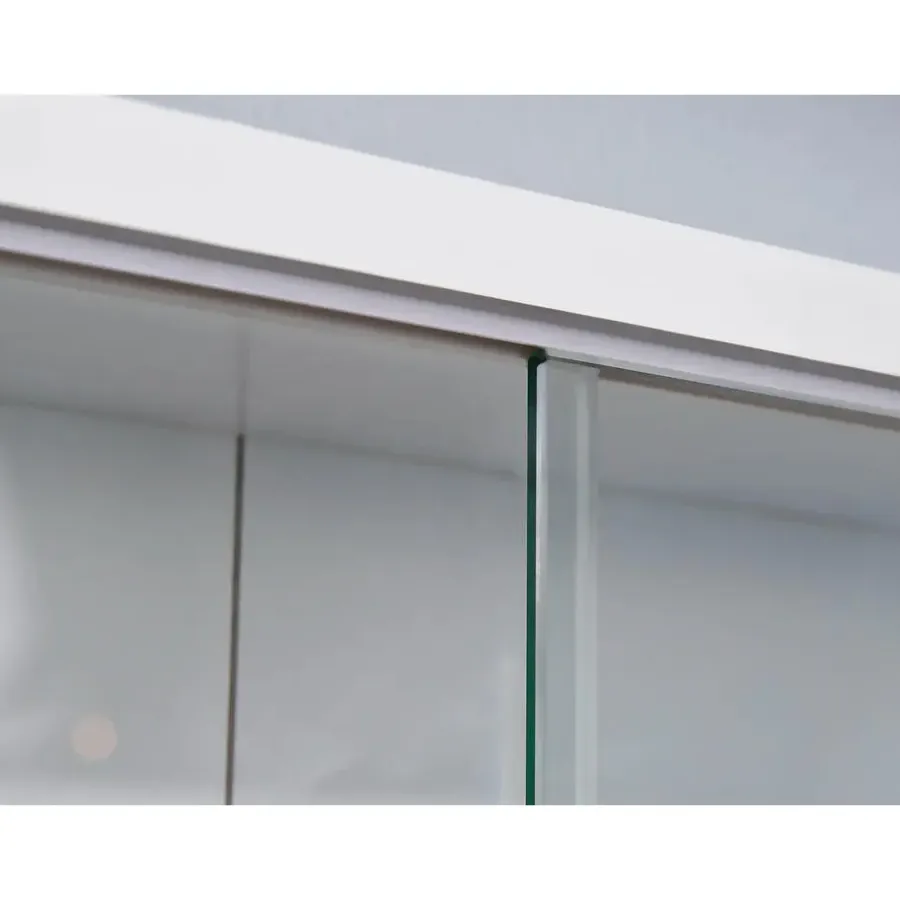 Hioshop Comit vitrinekast voor wandmontage- 2 glazen deuren wit