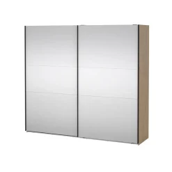 Draaideurkasten-Hioshop Como schuifdeurkast 2 deuren met spiegel 245x220cm eikdecor