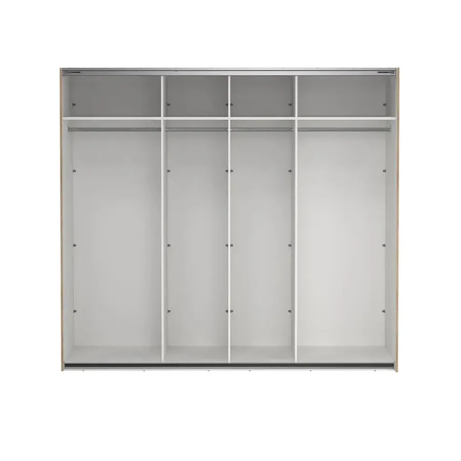 Draaideurkasten-Hioshop Como schuifdeurkast 2 deuren met spiegel 245x220cm eikdecor