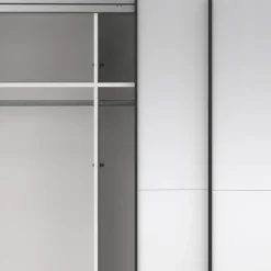 Draaideurkasten-Hioshop Como schuifdeurkast 2 deuren met spiegel 245x220cm eikdecor