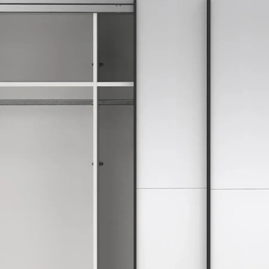 Draaideurkasten-Hioshop Como schuifdeurkast 2 deuren met spiegel 245x220cm eikdecor