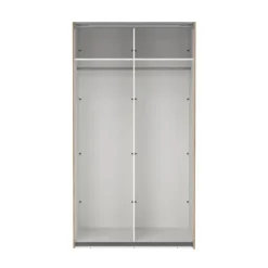 Draaideurkasten-Hioshop Como schuifdeurkast 2 deuren met spiegel 120x220cm eikdecor