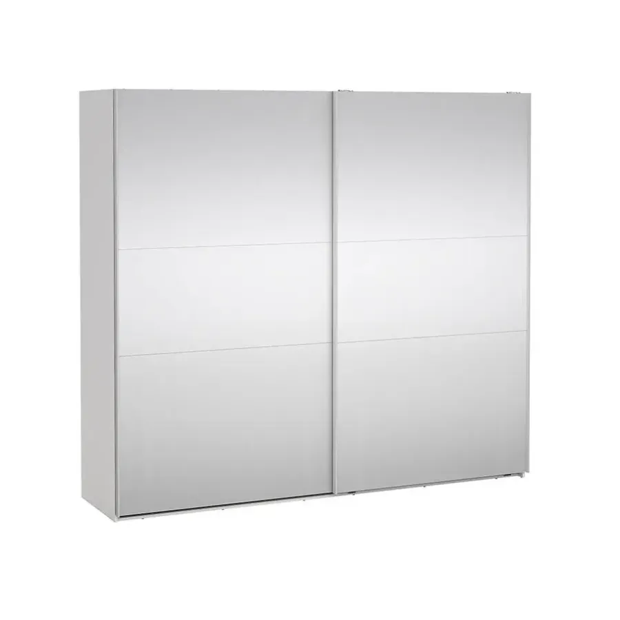 Hioshop Como schuifdeurkast 2 deuren met spiegel 245x220cm wit