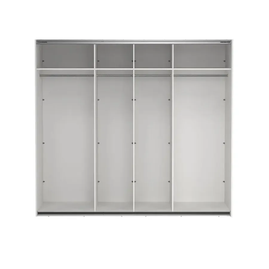 Hioshop Como schuifdeurkast 2 deuren met spiegel 245x220cm wit