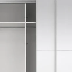 Hioshop Como schuifdeurkast 2 deuren met spiegel 245x220cm wit