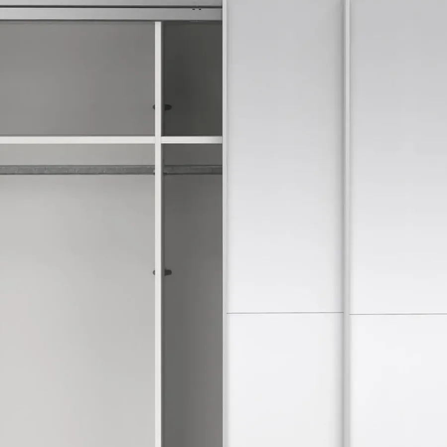 Hioshop Como schuifdeurkast 2 deuren met spiegel 245x220cm wit