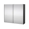 Hioshop Como schuifdeurkast 2 deuren met spiegel 245x220cm mat grijs