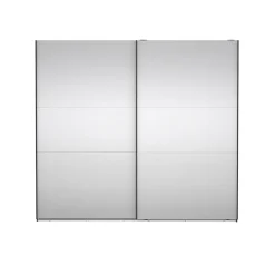 Hioshop Como schuifdeurkast 2 deuren met spiegel 245x220cm mat grijs