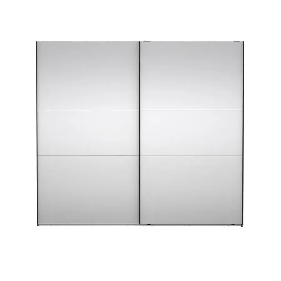 Hioshop Como schuifdeurkast 2 deuren met spiegel 245x220cm mat grijs