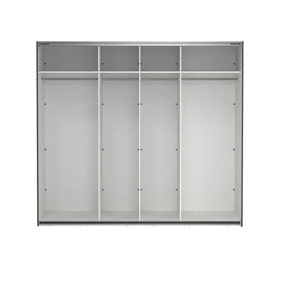 Hioshop Como schuifdeurkast 2 deuren met spiegel 245x220cm mat grijs