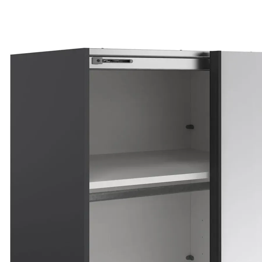 Hioshop Como schuifdeurkast 2 deuren met spiegel 245x220cm mat grijs