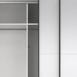 Hioshop Como schuifdeurkast 2 deuren met spiegel 245x220cm mat grijs