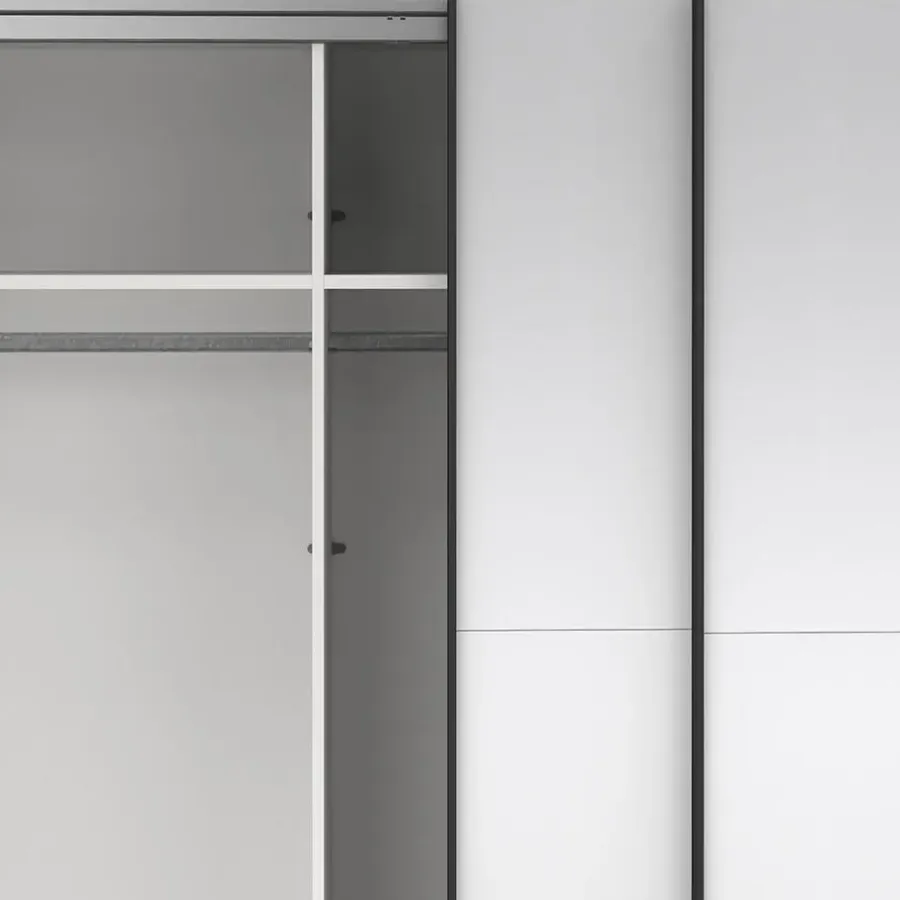 Hioshop Como schuifdeurkast 2 deuren met spiegel 245x220cm mat grijs