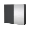 Hioshop Como schuifdeurkast 2 deuren 245x220cm mat grijs