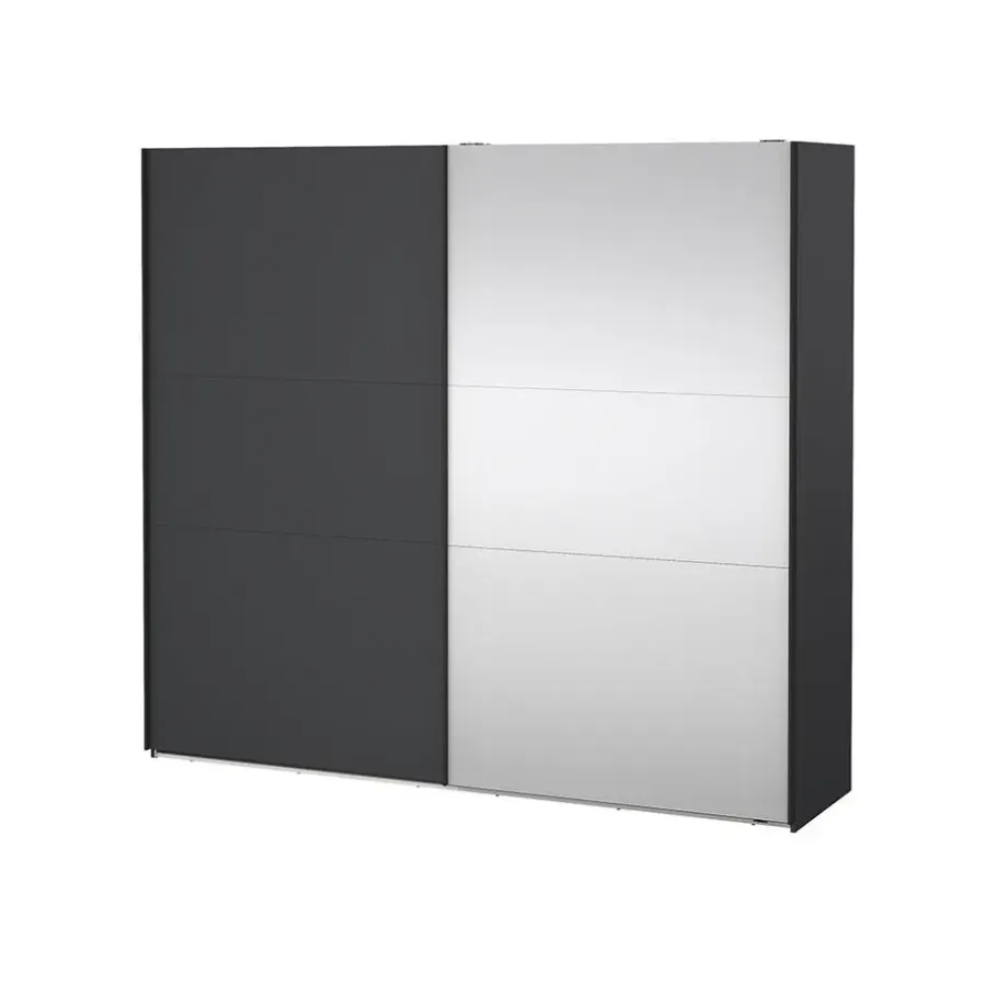 Hioshop Como schuifdeurkast 2 deuren 245x220cm mat grijs