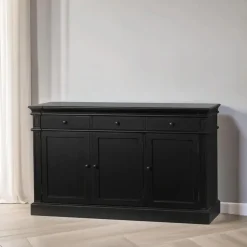Dressoirs-Hioshop Dressoir Mozart zwart antiek sideboard