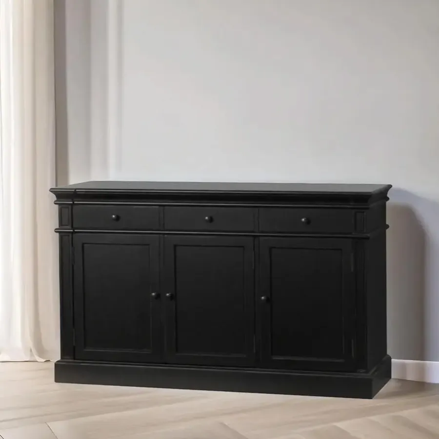 Dressoirs-Hioshop Dressoir Mozart zwart antiek sideboard